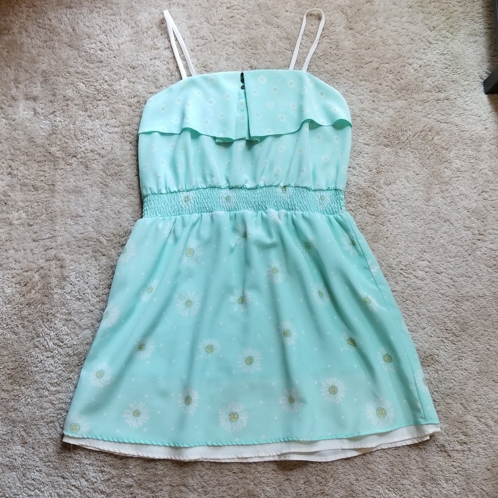 Light Blue/Light Teal Sunflower/Daisy Sundress